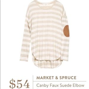 Market & Spruce Canby Faux Suede Elbow Patch Knit